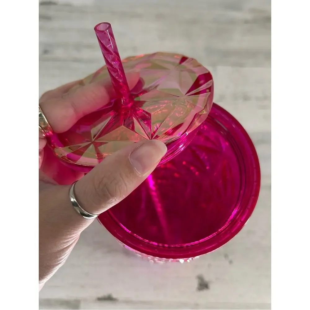 NEW Starbucks Summer 2024 Pink Red Diamond Prism Crystal Venti Tumbler 24oz